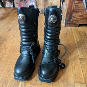New Rock boots - black leather - men's 44 - brand new